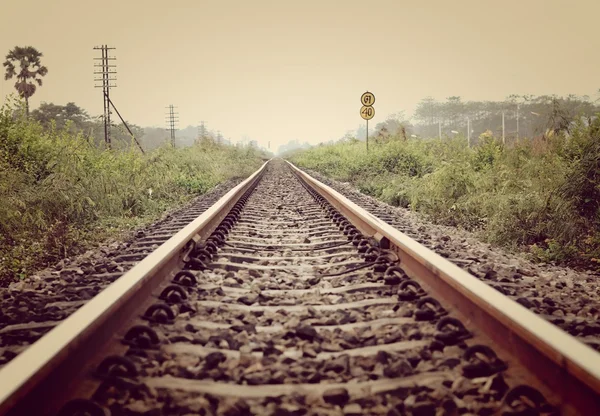 Een Deel Van Spoorweg Track — Stockfoto