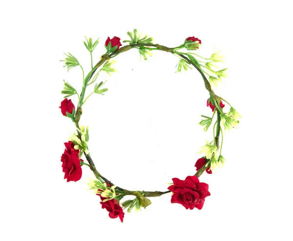 Smukke Flower Crown Isoleret Hvid Baggrund - Stock-foto