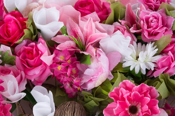 Bellissimo Bouquet Fiori Plastica — Foto Stock