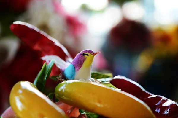 Gorrión Una Rama Flores Pájaro Verdad — Foto de Stock