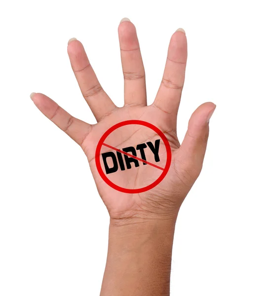 Hand Word Dirty — Stock Photo, Image