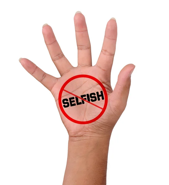 Hand Woord Egoïstisch — Stockfoto