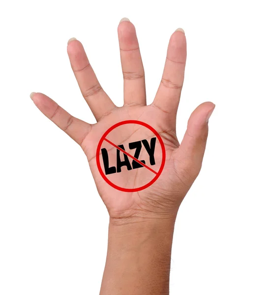 Hand Word Lazy — Stock Photo, Image