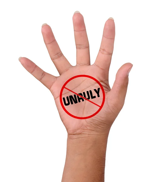 Hand Word Unruly — Stock Photo, Image