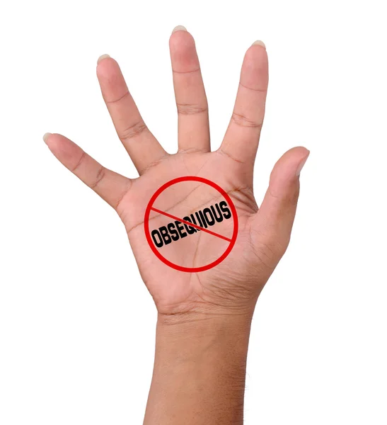 Hand Word Obsequious — Stock Photo, Image