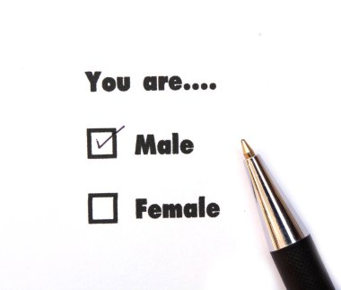 Erkek ve dişi onay kutularını mürekkep baskı, kontrol erkek