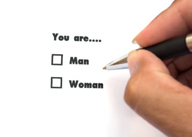 Erkek ve kadın onay kutularını mürekkep baskı 