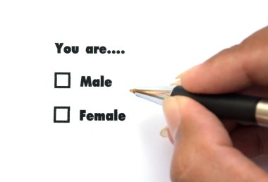 Erkek ve kadın onay kutularını mürekkep baskı 