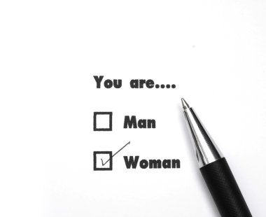 Erkek ve kadın onay kutularını mürekkep baskı, onay Kadın