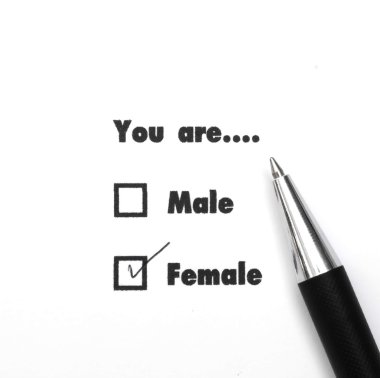 Erkek ve kadın onay kutularını mürekkep baskı, onay Kadın