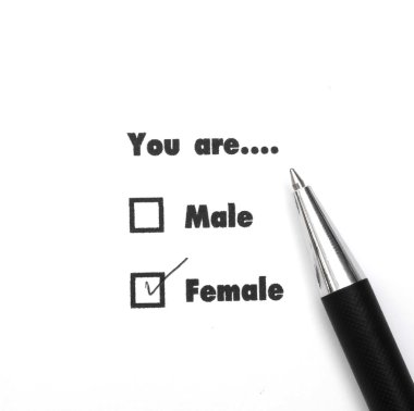 Erkek ve kadın onay kutularını mürekkep baskı, onay Kadın