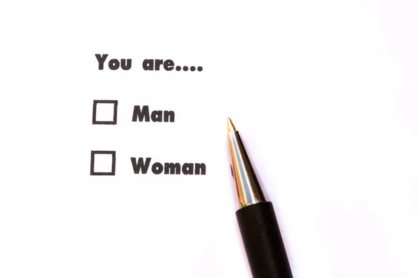Man Woman Check Boxes Ink Print — Stock Photo, Image
