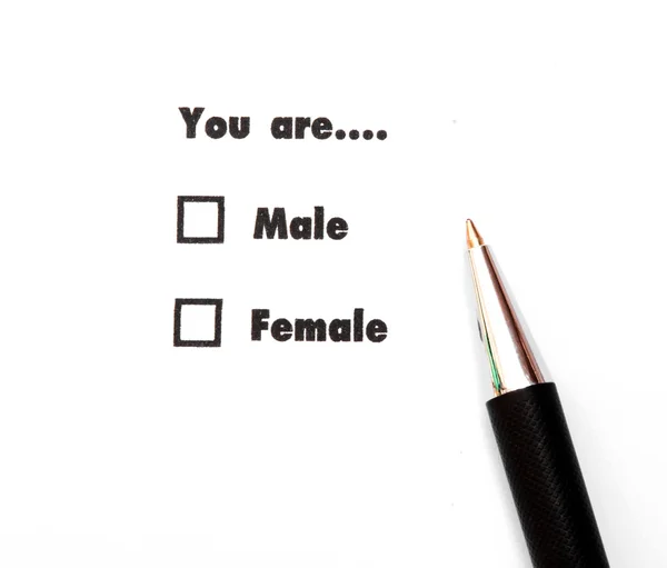 Male Female Check Boxes Ink Print — Stock Photo, Image