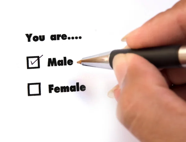 Male Female Check Boxes Ink Print Check Male — Stock Photo, Image