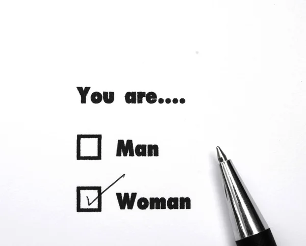 男と女のチェック ボックス インク印刷 チェック女性 — ストック写真