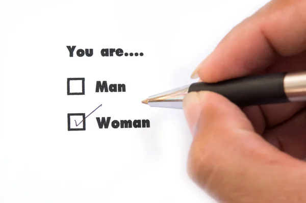 Man Woman Check Boxes Ink Print Check Woman — Stock Photo, Image
