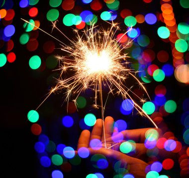 Bokeh ile Noel ve newyear parti maytap