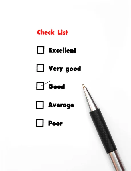 Tick Placed You Select Choice Excellent Very Good Good Average — Stock Photo, Image
