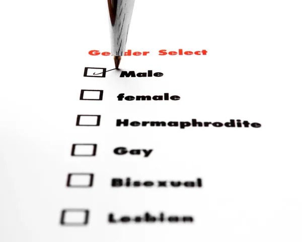 Gender Select Choice Check Male Sex Concept — Stock Photo, Image