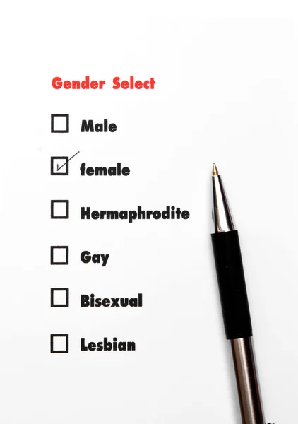 Gender Select Choice Check Female Sex Concept — Foto Stock