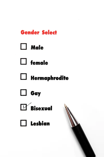 Pohlaví Vybrat Volbu Zkontrolujte Bisexuál Sex Koncepce — Stock fotografie