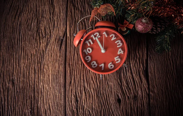 red alarm clock waiting time to xmas and new year