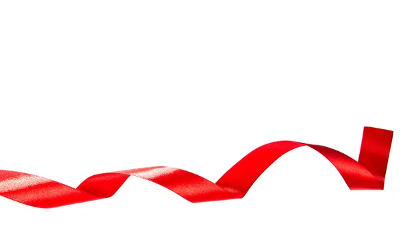 Красная Лента Белом Фоне — стоковое фото