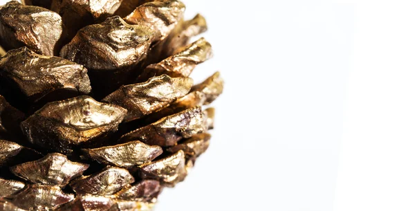 Cones Pinho Ouro Natal Isolado — Fotografia de Stock