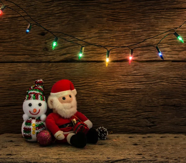 Karácsonyi Fények Ember Santa Claus Baba Háttér — Stock Fotó