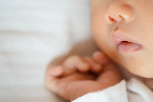 Close Beautiful Sleeping Baby Girl — Stock Photo, Image