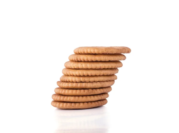 Přední Zadní Sušenka Cookie Izolované Bílém — Stock fotografie