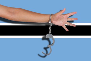 kelepçe elle Botsvana bayrağı