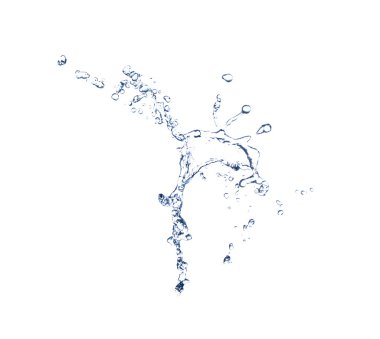 Beyaz arkaplanda su sıçraması izole edildi