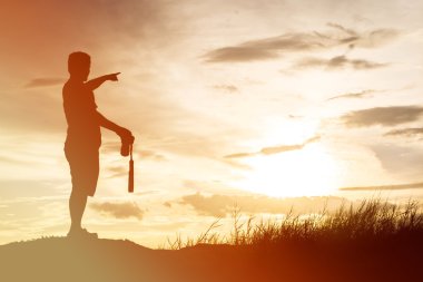 Fotoğrafçı Siluet, bir görünüm fotoğrafı çek