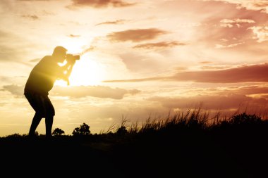 Fotoğrafçı Siluet, bir görünüm fotoğrafı çek