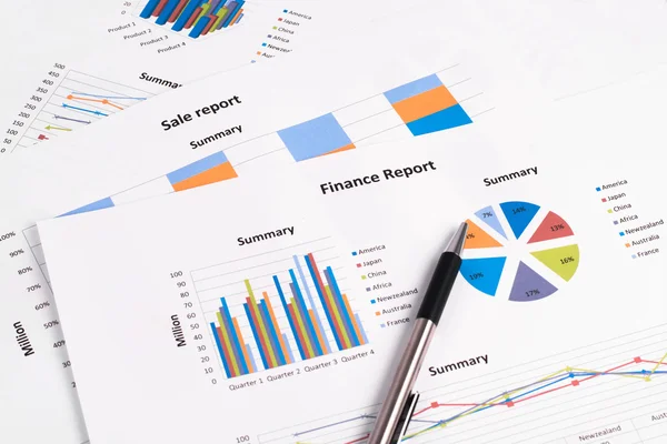 Business Chart Report Business Paper — Stock Photo, Image