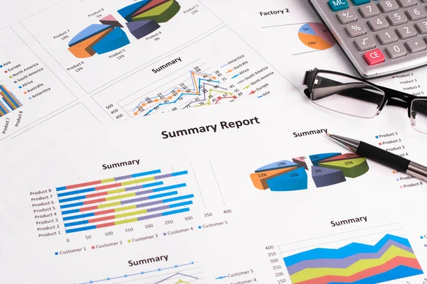 Business Chart Report Business Paper — Stock Photo, Image