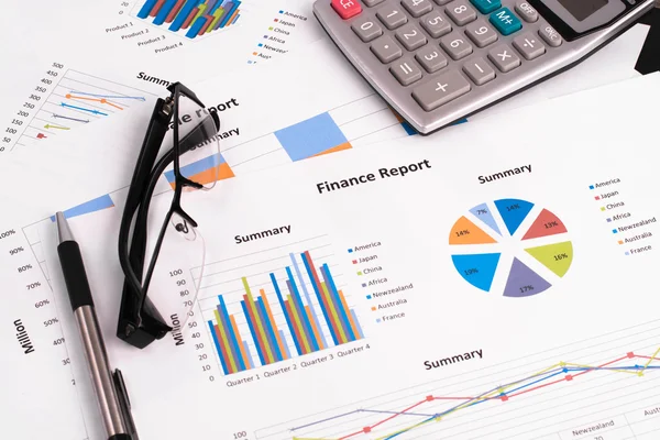 Business Chart Report Business Paper — Stock Photo, Image