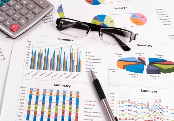 Business Chart Report Business Paper — Stock Photo, Image