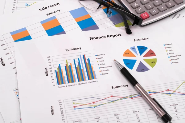 Business Chart Report Business Paper — Stock Photo, Image