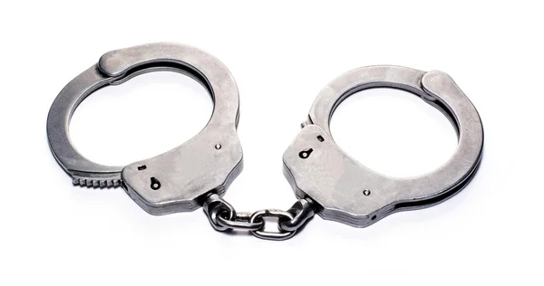 Handcuffs Isolated White Blackground — Stock Photo, Image