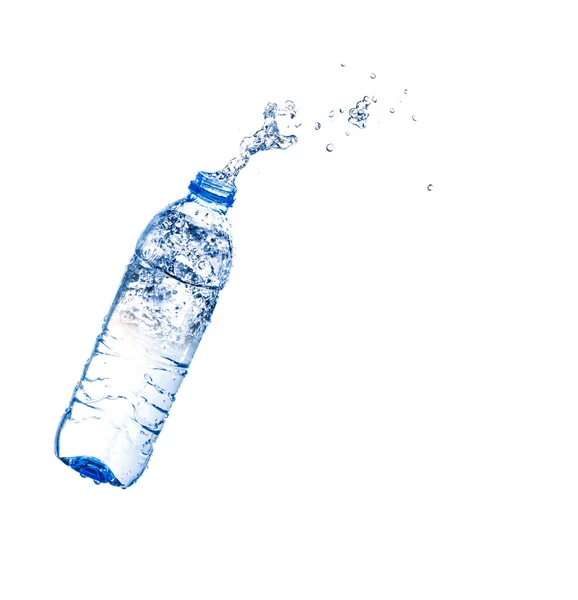 Wasserspritzer Aus Einer Plastikflasche — Stockfoto