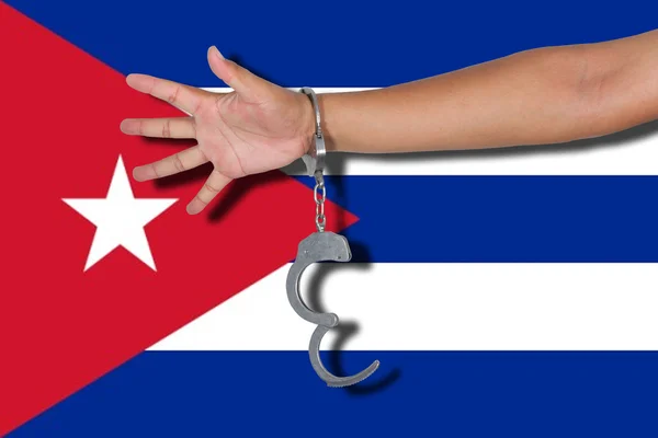 古巴国旗手铐 — 图库照片