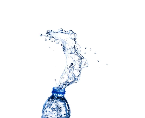 Wasserspritzer Aus Einer Plastikflasche — Stockfoto