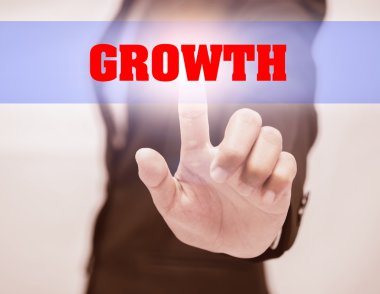 iş kadını dokunmatik büyüme metin