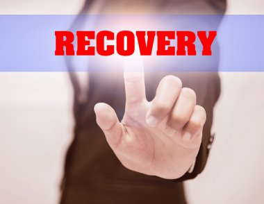 iş kadını dokunmatik kurtarma metin