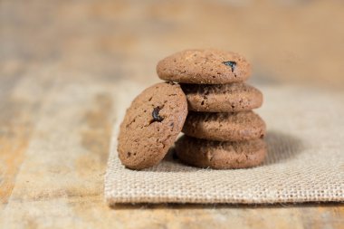 Keten kumaş üzerine çikolata kurabiye 