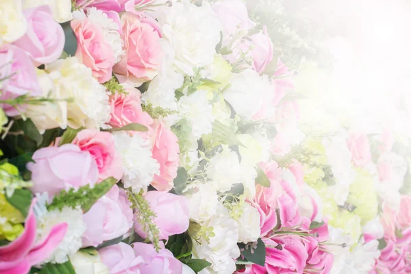 Hermosa Boda Fondo Flores Artificiales — Foto de Stock