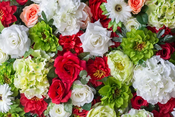 Hermosa Boda Fondo Flores Artificiales —  Fotos de Stock