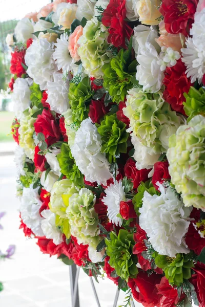 Belo Casamento Fundo Flor Artificial — Fotografia de Stock